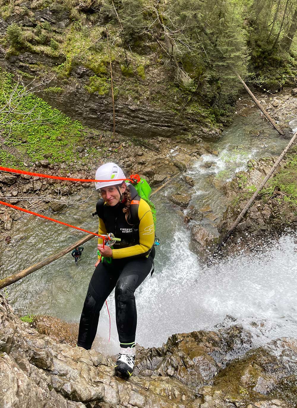 Canyoning Kurs Gruppe und Seiltechnik